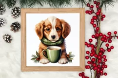 Christmas Dog And Coffee Clipart, Christmas Clipart Product Image 3