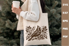 Cardinal Bird laser SVG PNG| Christmas Design Product Image 3