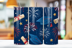 4th Of July Graduation Stars Seamless Tumbler Wrap - 3D Cap Product Image 3