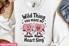 Wild thing you make my heart sing PNG, Retro Valentine PNG Product Image 3