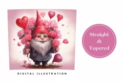 Valentines Tumbler Sublimation, Cute Gnome Tumbler Design Product Image 3