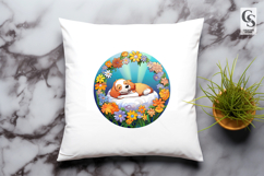 Cute Puppy Flower Garden Clipart Sublimation PNG Product Image 3
