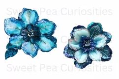 Sequin Flowers, Ephemera, PNG, watercolor, Clipart Product Image 3
