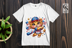 Patriotic Baseball Lion Clipart PNG Product Image 3