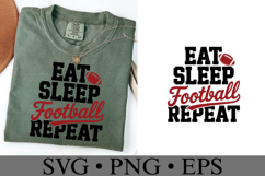 Eat Sleep Football Repeat Svg | Game Day Svg | Shirt Svg Product Image 3