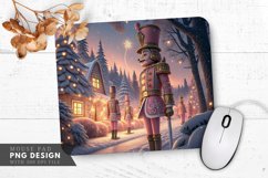 Pink and Gold Nutcracker Wonderland Mouse Pad PNG Product Image 1