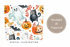 Cartoon Halloween Tumbler Design, Watercolor Halloween Bats Product Image 3