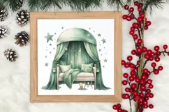 Mint Christmas Baby First Clipart, Christmas PNG Product Image 3
