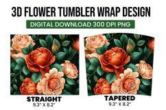 Rose flowers tumbler wrap design Product Image 3