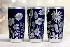 20oz Tumbler laser svg Floral wrap| Wildflowers pattern Product Image 1