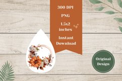 Boho Flowers Teardrop Earring Sublimation, Earrings Bundle Product Image 3