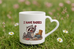 I Have Rabies ,Funny Raccoon PNG Sublimation Design Product Image 3