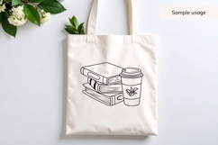 Hand Drawn Books And Coffee Cup SVG Product Image 3