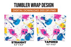 Colorful abstract splashes tumbler wrap sublimation design Product Image 3