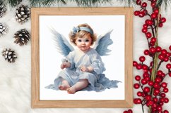 Blue Christmas Watercolor Clipart, Blue Christmas Sublimatio Product Image 4