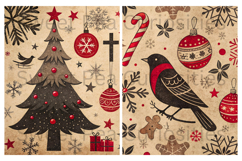 Christmas, Red, Black, Papers, Junk Journal Product Image 3