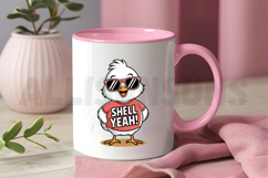 Cartoon Chick Wearing Sunglasses And A Shell Yeah T-shirt Product Image 3
