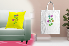 Colorful Wild Daisy Floral Branch Embroidery Design Product Image 3
