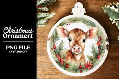 Baby Cows PNG Christmas Ornaments or Coasters Product Image 2