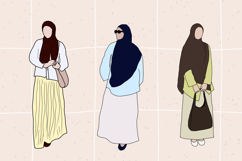 Casual Hijab Outfit Clipart Product Image 3