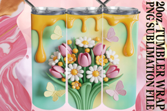 ENCHANTING SMILES 20oz TUMBLER WRAP, 3D Flowers Product Image 1