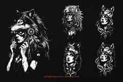 10 Bundle Dark Art Shaman Girl Traditional Totem Sacred Product Image 5