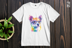 Colorful Animal With Glasses Watercolor Clipart Sublimation Product Image 3