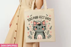 100 Purr-fect Days PNG,100 Days Of School Sublimat Product Image 3