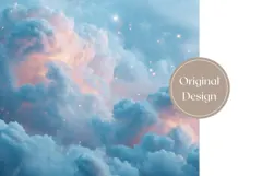 Glitter Sky Tumbler Wrap, Blue Tumbler Sublimation Product Image 3