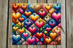Vintage Hearts | 4 Skinny tumbler sublimation designs Product Image 3