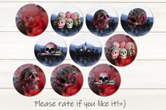 Gothic skull | Sublimation car coaster &amp; key chain bundle Product Image 3