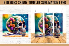 Colorful Skull Tumbler Sublimation Design PNG I 20oz Tumbler Product Image 3