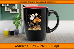 Cute Christmas Ghost and Witch Pumpkin Scene PNG Product Image 3