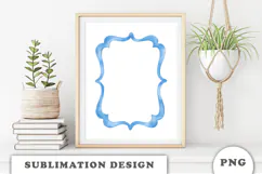 Watercolor Blue Frame png Product Image 3