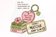 Retro Matcha Surf Club Clipart - Cute Coastal PNG Graphics Product Image 2