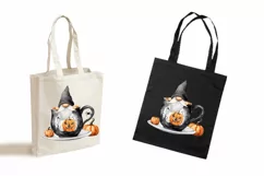 Watercolor Halloween gnome in tea mug, Gnome PNG Product Image 3