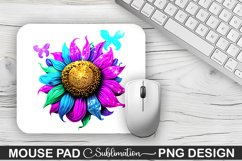 Magical Purple Cyan Sunflower Sublimation Mouse Pad Design Product Image 1