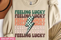 Feeling Lucky PNG, Groovy ST Patricks Sublimation PNG Product Image 3