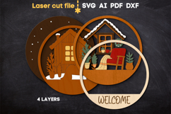 Christmas Welcome Sign SVG laser cut files for Glowforge Product Image 3