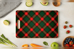 Red &amp; Green Plaid Cutting Boards sublimation Design Product Image 3