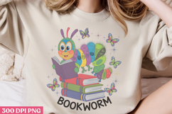Bookworm PNG, Book Lover Sublimation PNG Product Image 3