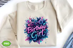 Birthday Girl PNG Floral Birthday PNG Product Image 3