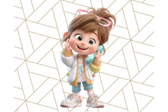 Kawaii City Girl PNG Clipart, Soft Dreamy Style Clip Art Product Image 3