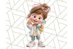 Kawaii City Girl PNG Clipart, Soft Dreamy Style Clip Art Product Image 3
