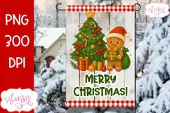 Merry Christmas garden flag PNG, Gingerbread man PNG design Product Image 1