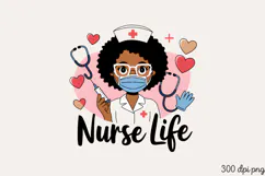 Nurse LIFE PNG, Nurse Sublimation PNG Product Image 1