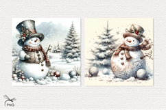 Snowman digital paper, background clipart Product Image 3