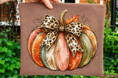 fall pumpkin png,pumpkin png,leopard bow pumpkin,boho fall Product Image 4