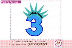 Liberty crown Numbers machine applique embroidery bundle 18 Product Image 3