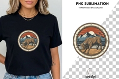 Western Bull PNG | Vintage Rodeo Bull Design | Rustic Product Image 3